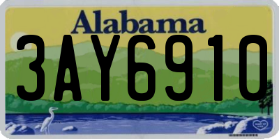 AL license plate 3AY6910