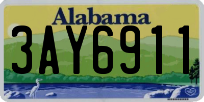 AL license plate 3AY6911