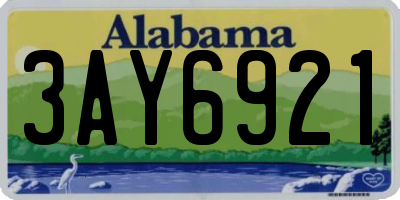 AL license plate 3AY6921