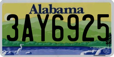 AL license plate 3AY6925