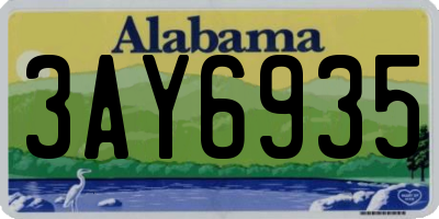 AL license plate 3AY6935