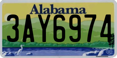 AL license plate 3AY6974