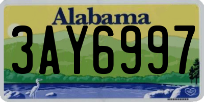 AL license plate 3AY6997