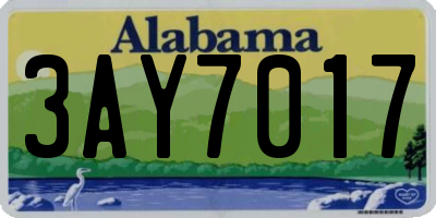 AL license plate 3AY7017