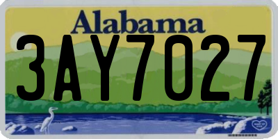 AL license plate 3AY7027