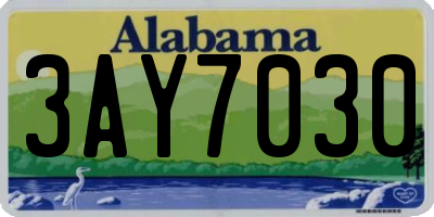 AL license plate 3AY7030