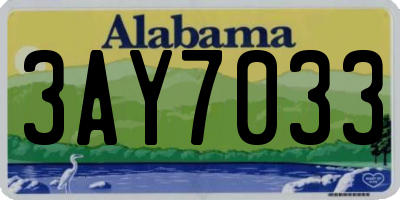 AL license plate 3AY7033