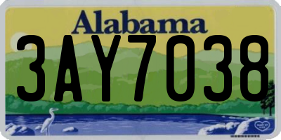 AL license plate 3AY7038