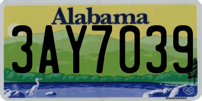 AL license plate 3AY7039