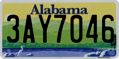 AL license plate 3AY7046