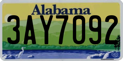 AL license plate 3AY7092