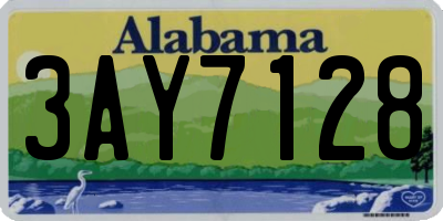 AL license plate 3AY7128