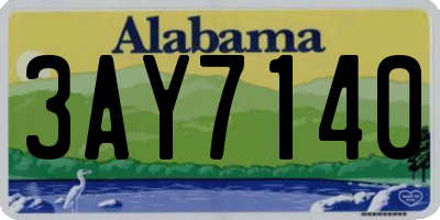 AL license plate 3AY7140