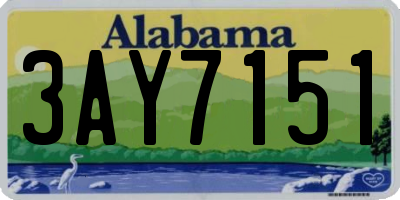 AL license plate 3AY7151