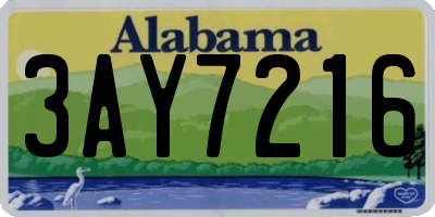 AL license plate 3AY7216