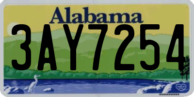AL license plate 3AY7254