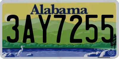 AL license plate 3AY7255