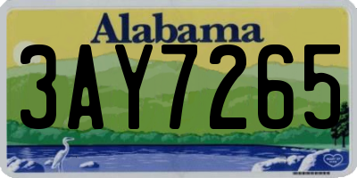 AL license plate 3AY7265
