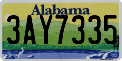 AL license plate 3AY7335