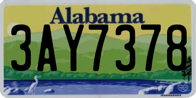 AL license plate 3AY7378