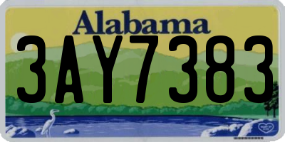 AL license plate 3AY7383