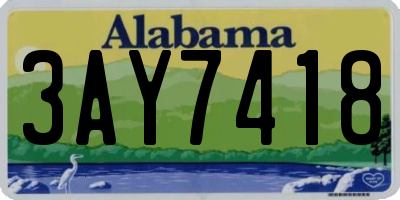 AL license plate 3AY7418