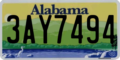 AL license plate 3AY7494