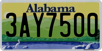 AL license plate 3AY7500