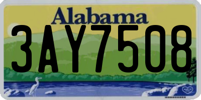 AL license plate 3AY7508
