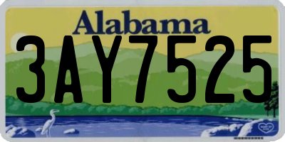 AL license plate 3AY7525