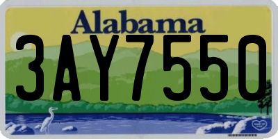AL license plate 3AY7550