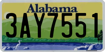 AL license plate 3AY7551