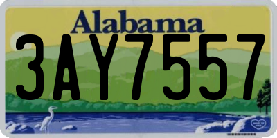 AL license plate 3AY7557