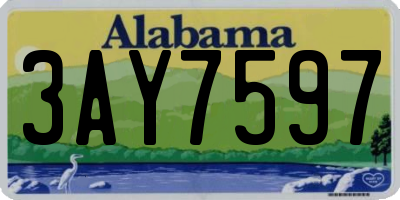 AL license plate 3AY7597