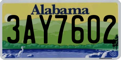 AL license plate 3AY7602