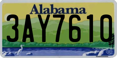 AL license plate 3AY7610