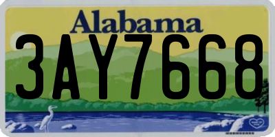 AL license plate 3AY7668