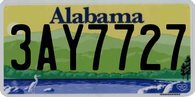AL license plate 3AY7727