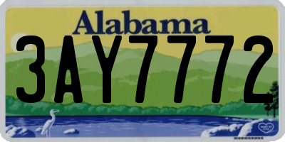 AL license plate 3AY7772