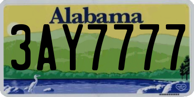 AL license plate 3AY7777