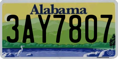 AL license plate 3AY7807