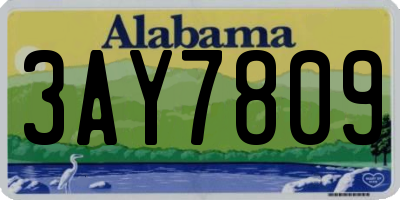 AL license plate 3AY7809