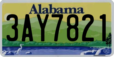 AL license plate 3AY7821