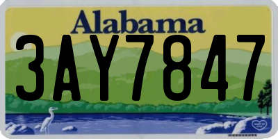 AL license plate 3AY7847