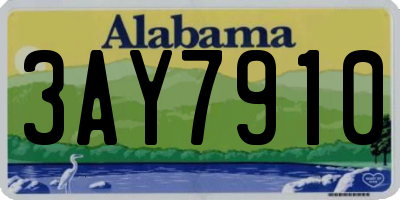 AL license plate 3AY7910