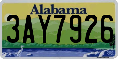 AL license plate 3AY7926