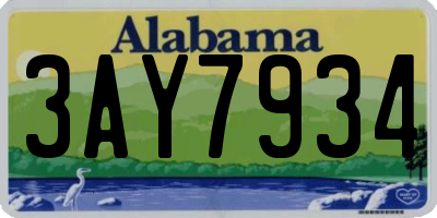 AL license plate 3AY7934