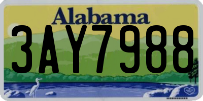AL license plate 3AY7988