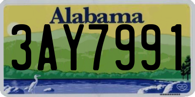 AL license plate 3AY7991
