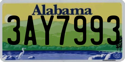 AL license plate 3AY7993